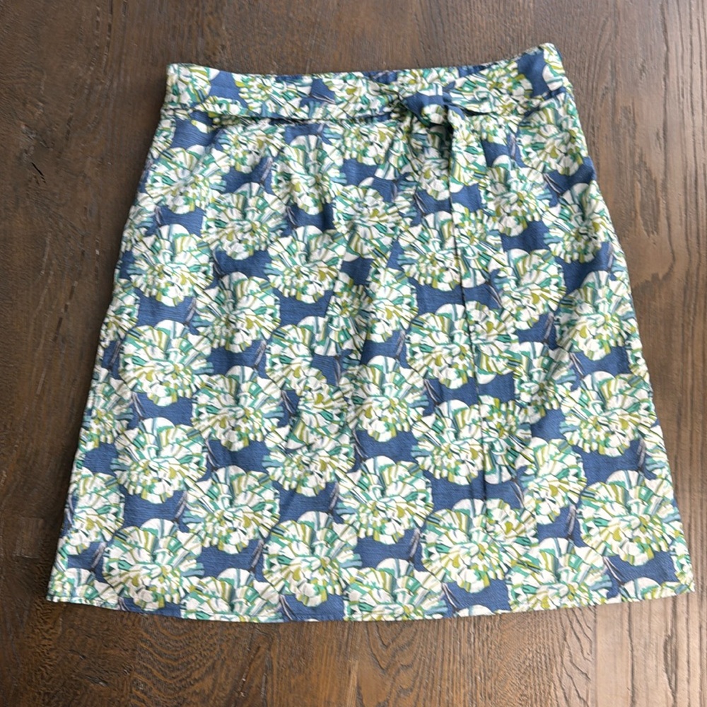 BELLA BIRD™️ Women's Size L Blue/Green Modern Floral Pencil Skirt